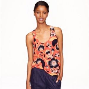 J. Crew Twist Back Top in Hibiscus Floral Size 8